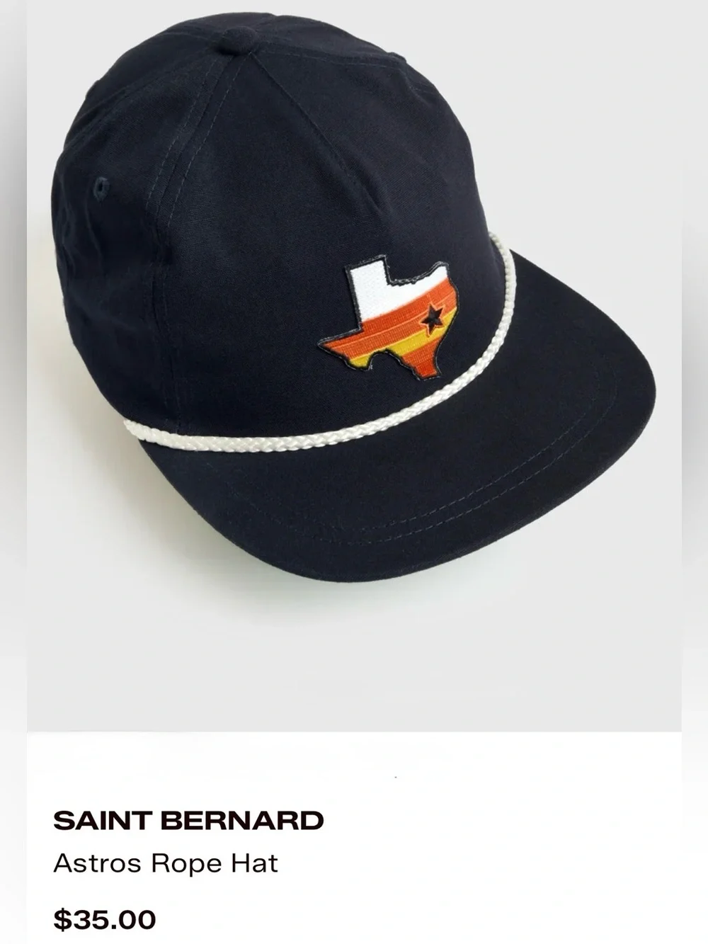 • SAINT BERNARD • Astros Rope Hat • NWT •